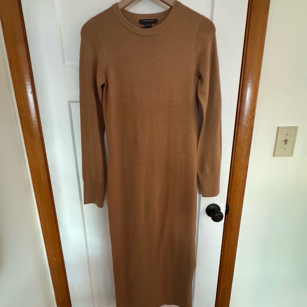 French Connection Camel Long Sleeve Dress